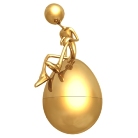 The graphic is of a gold stick figure sitting on top of a gold globe positioned as the”thinker.” Symbolically, the picture represents the Sagittarius’s nature pull toward exploration and philosophy. 
